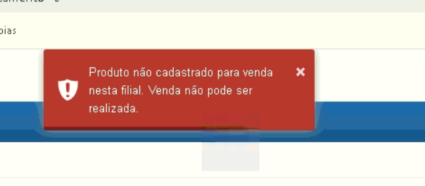 Mensagem de aviso