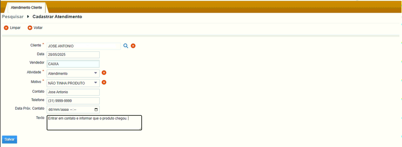 Atendimento realizado ao cliente Vendas.png