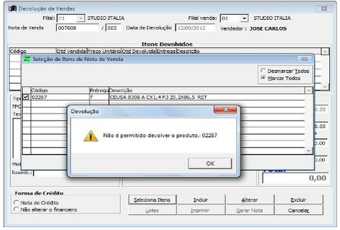 Bloqueia devolução