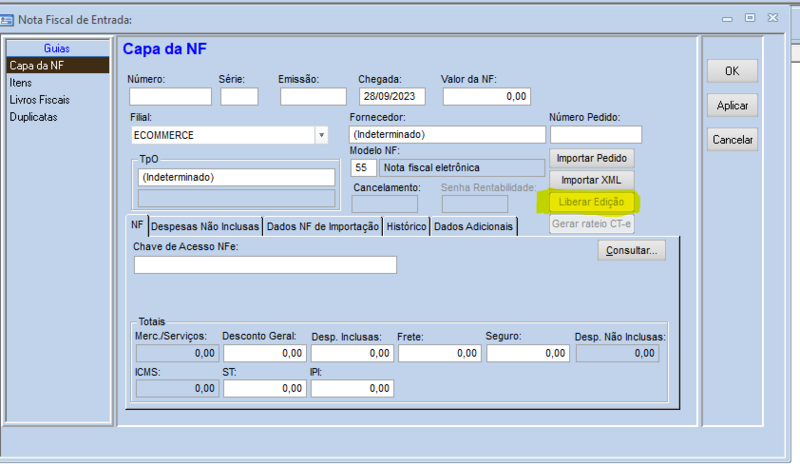 Arquivo:BCC Base de Conhecimento FAQ - Perguntas Frequentes Como liberar edio de notas importadas pelo XML no Financeiro Contabilimage2023-9-28 11 2 29.png