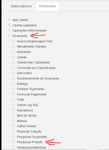 Orçamento - Pesquisar Produto