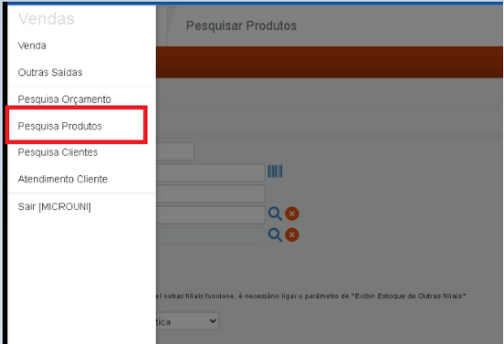 Pesquisa de Produtos