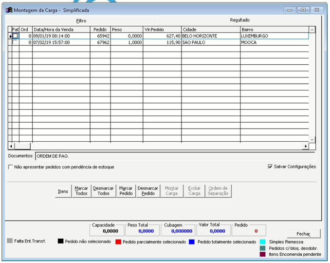 Exibição da coluna