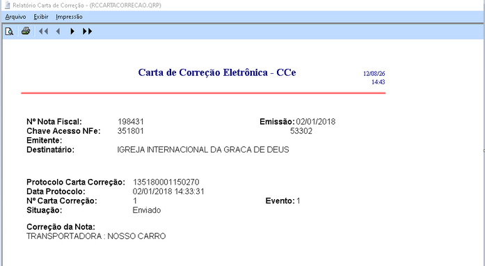 Carta de correção