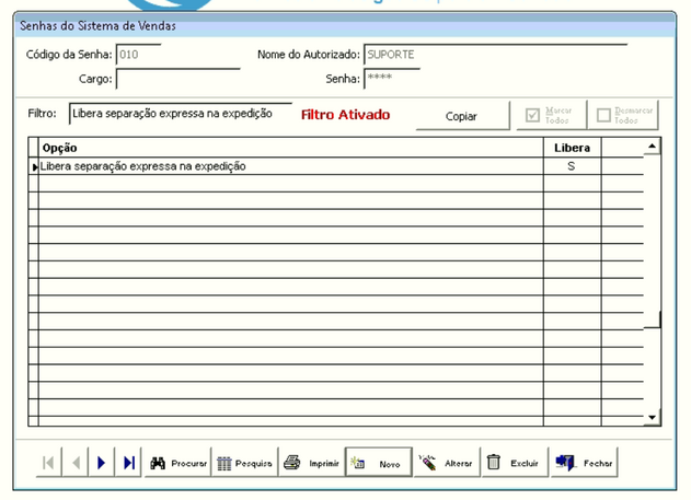 Alteração permissão