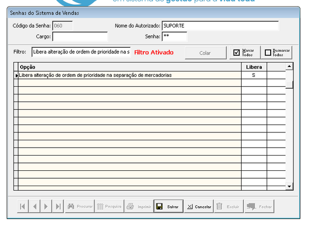 Alteração permissão