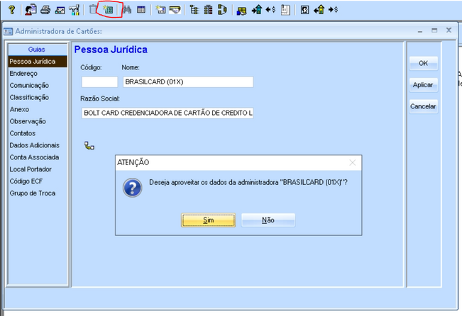 Reaproveitando os dados de uma administradora