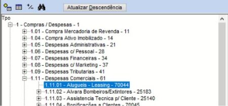 TPO de Aluguel contas a pagar com o lançamento de despesas de aluguel IR Retido 1