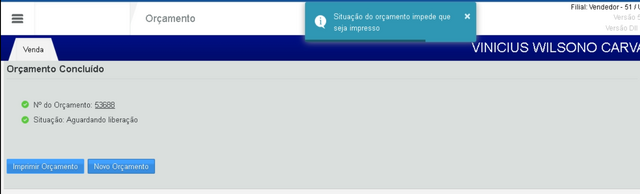 Mensagem de aviso