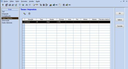 TPO de Aluguel contas a pagar com o lançamento de despesas de aluguel IR Retido 4