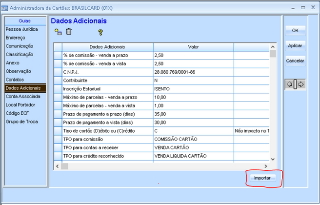 Copiar dados adicionais